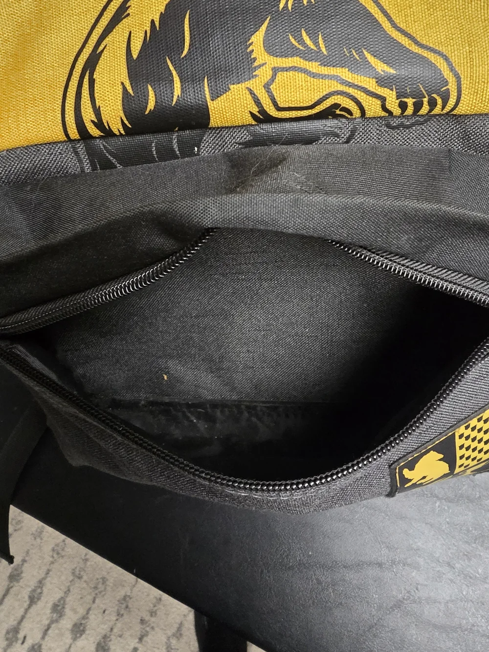 Harry Potter Hufflepuff House Crest Backpack Gray Yellow Bookbag
